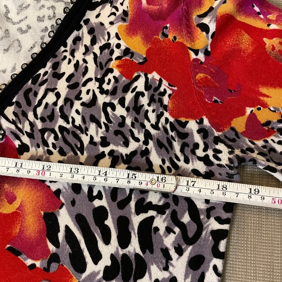 Beautiful, Rhinestone zipper, Luxurious Sweater, XL - Picture 7 of 7